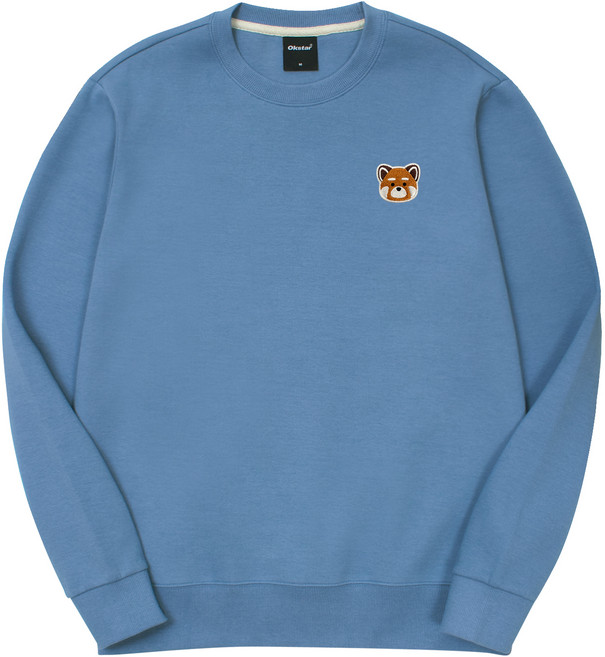 옥스타 남녀공용 레서판다 자수 특양면 맨투맨 4SSP006