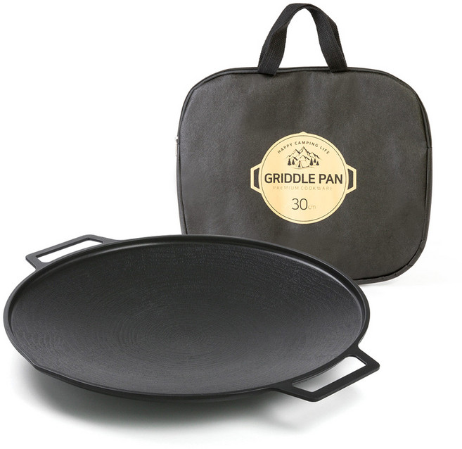 퀸센스 인덕션 올비아 캠핑 그리들팬 + 휴대용 가방 세트, 30cm, 1세트