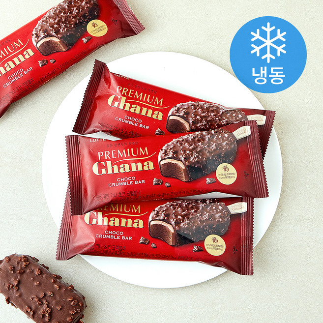 롯데웰푸드 프리미엄 가나 아이스 초코 크럼블바 (냉동), 4개, 1개입, 80ml