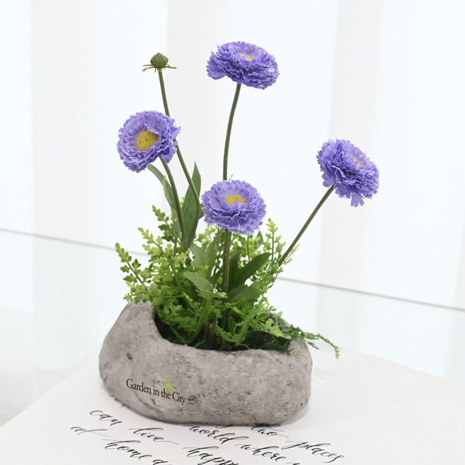 Garden in the City 人造花古董雛菊道具, 紫色, 1個