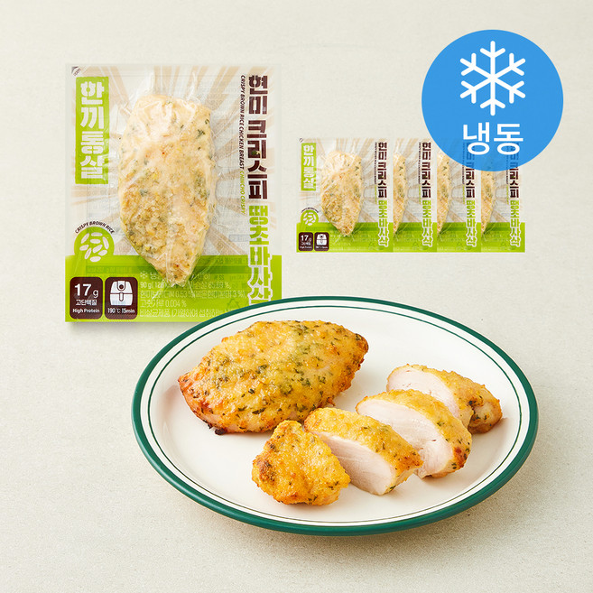 한끼통살 현미 크리스피 닭가슴살 땡초바사삭 (냉동), 90g, 5개, 1개입