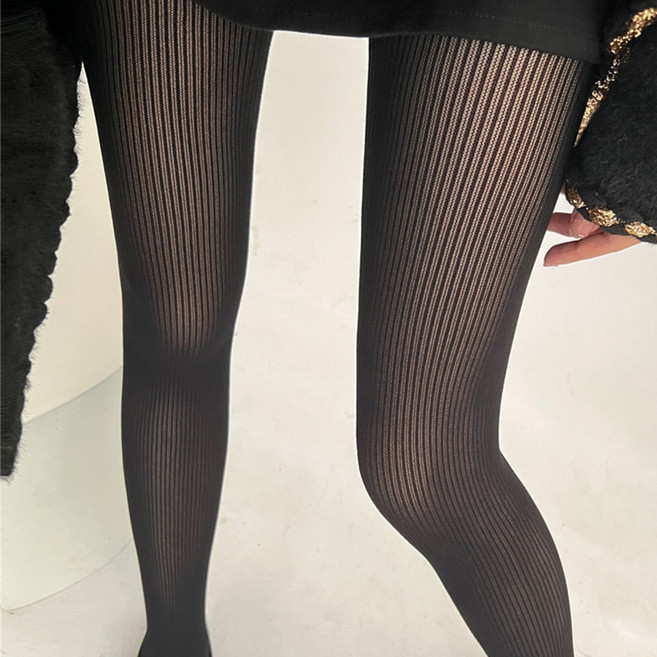 더시럽 여성용 가브리엘 세로 줄무늬 컬러 팬티 스타킹