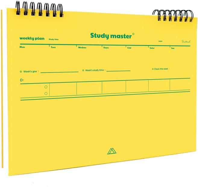뮤니드 It spring 와이드 위클리 스터디 플래너, 옐로우, 1개