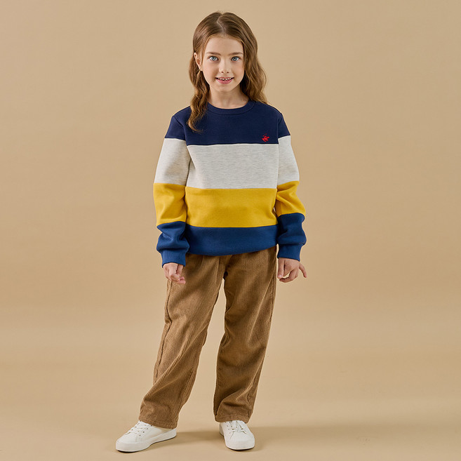 비버리힐스폴로클럽 아동용 배색 코듀로이 상하세트