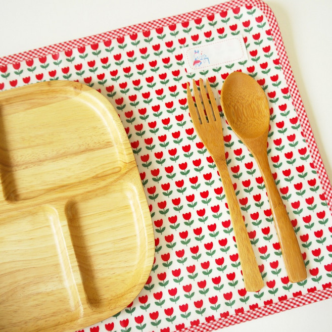 슈슈룸 방수 도시락 식판 매트, 튜율립, 40 x 28cm, 2개