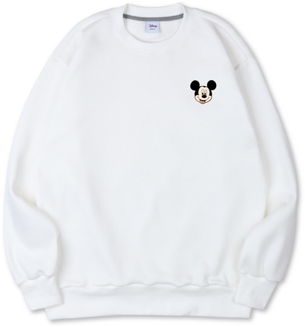 벤힛 디즈니 미키마우스 자수 특양면 오버핏 맨투맨 빅사이즈 DNMKOM1308F