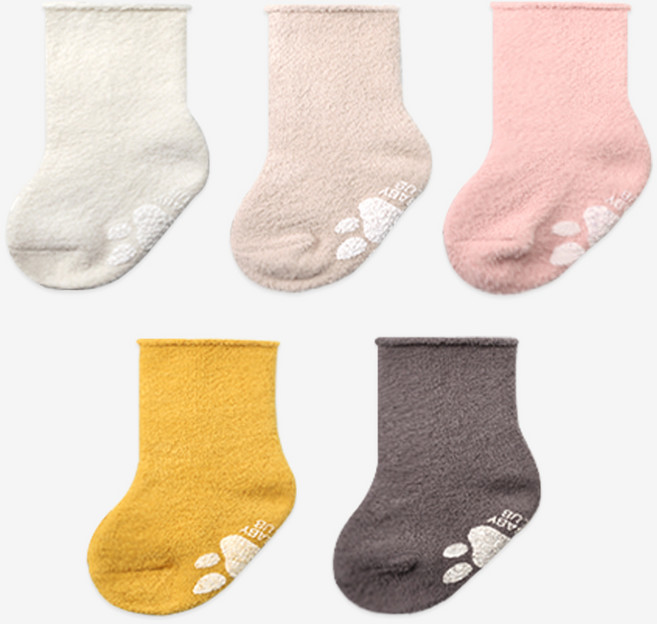 하이베이비키즈 여아용 수면 돌돌이 양말 5종세트