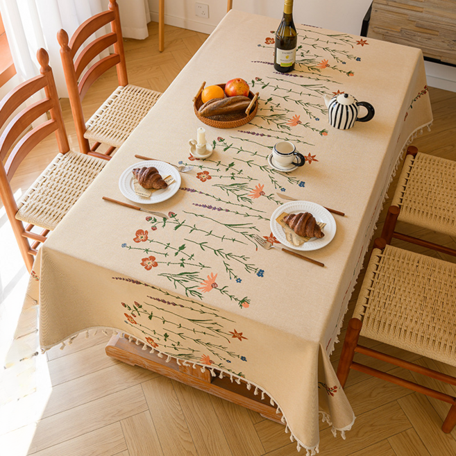 테이아 프렌치 가든풍 식탁보, 타입7, 1개, 6인용(140 x 240 cm)