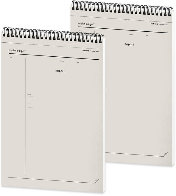 포포팬시 모노페이지 A4 절취 상철 노트, 그레이, 2개