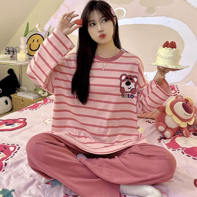 비올라 여성용 긴팔 상하의 홈웨어 세트 Vio0030