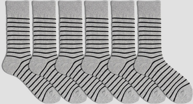 삭스팩토리 남성용 스트라이프 정장 양말 6켤레 세트