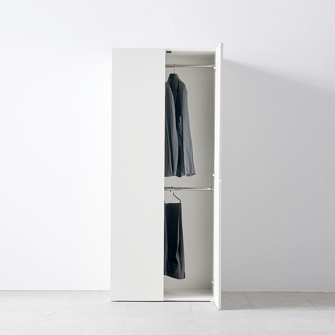 웰퍼니쳐 담우 2단 행거형 800 옷장 방문설치, 화이트