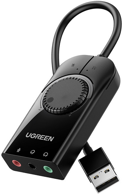 유그린 고급형 USB 사운드카드 어댑터 15cm 외장형, CM129