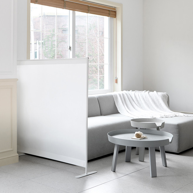 까사마루 심플 스탠드형 가림막 파티션 1200 x 1200 mm, 화이트