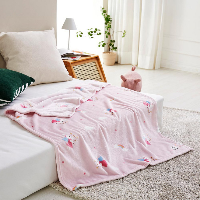 모던하우스 유아용 페어리래빗 밍크극세사 블랑켓, 핑크