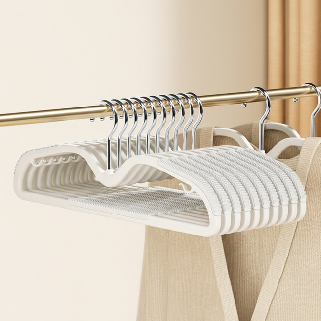 앞날창창 논슬립 어깨 뿔 방지 회전 니트 옷걸이, 크림 화이트, 20개