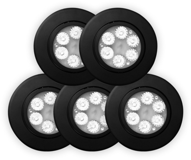 가온엘이디 MR 다운라이트 5W 주광색, 블랙, 5개