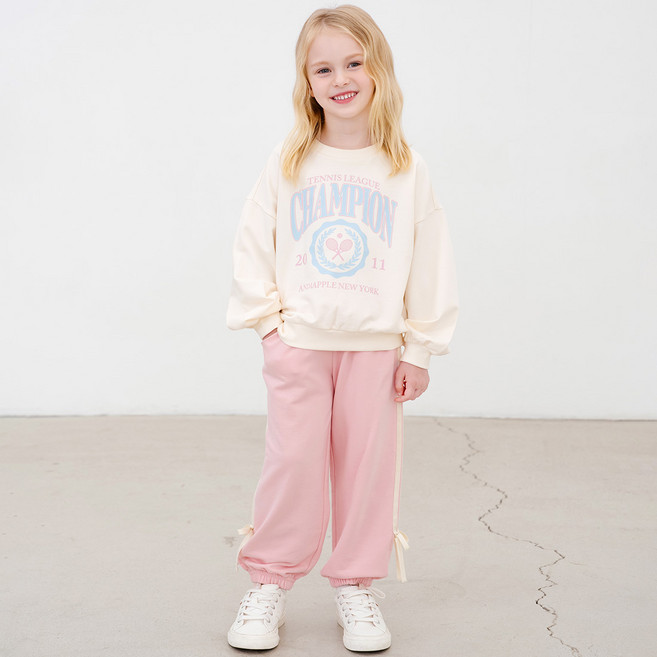 앤디애플 여아용 큐피트 엔젤 오버핏 조거 상하복 세트