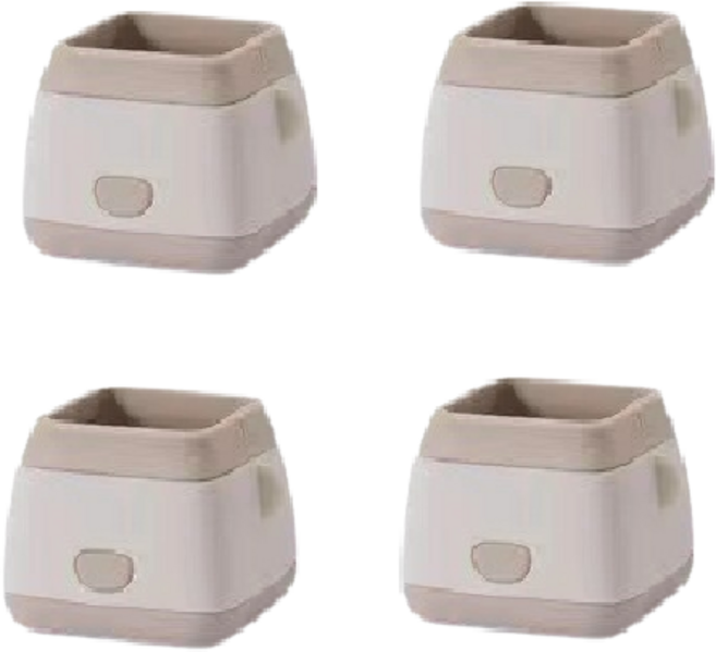 고민고밍 귀여운 소음방지 커버 스퀘어 4p, 화이트 그레이, 4개