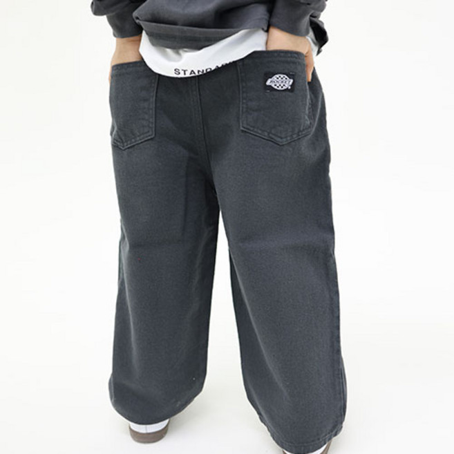 sonyun market 寬版黑標棉褲