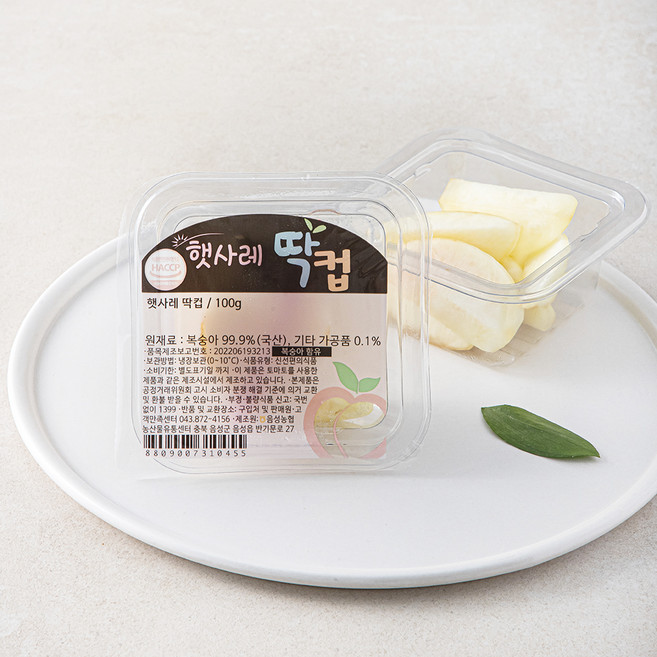 햇사레 딱컵 복숭아, 1개, 100g