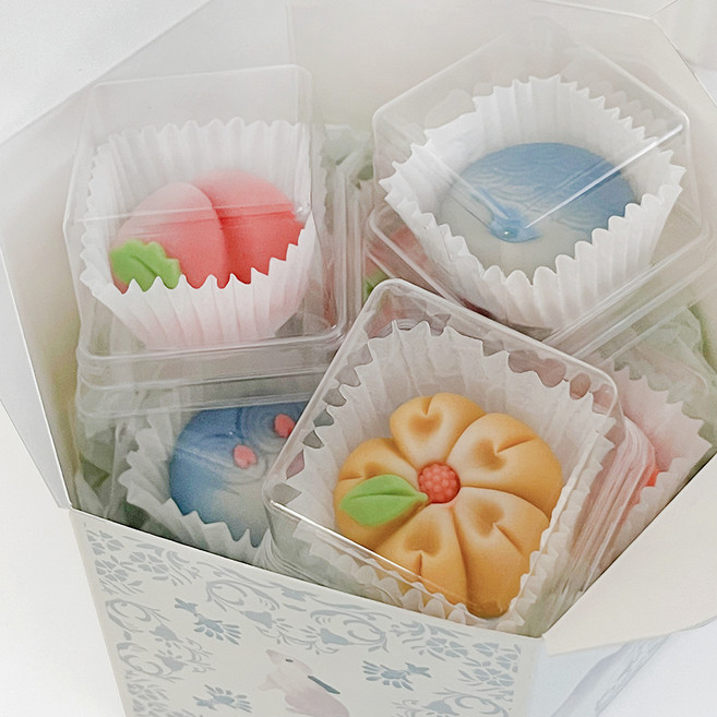 핸즈픽 화과자 케이스 1구 두쫀쿠상자, 투명, 100개