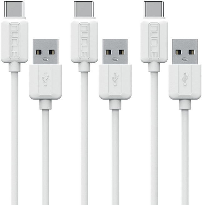 뉴클 데이터 충전 케이블 C타입, 2m, 화이트, 3개