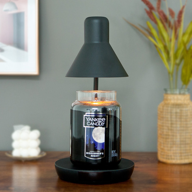 더스윗 모노 리모콘 캔들워머 + 양키캔들 라지자 + 전구 2p 세트, 모노 블랙(캔들워머), 미드썸머나잇(캔들)