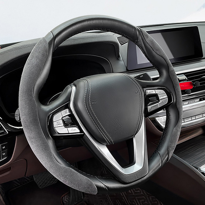 앤티스 스웨이드 스티어링 핸들커버, 그레이