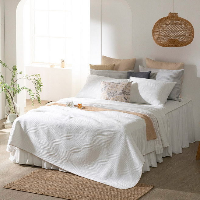 지나송 웨이브 냉감이불 + 논슬립 냉감패드 + 냉감 베개커버 + 세탁망 세트