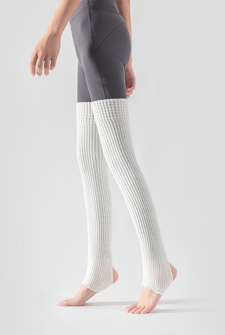 비스타 발레 필라테스 무용 레그워머, 하얀색