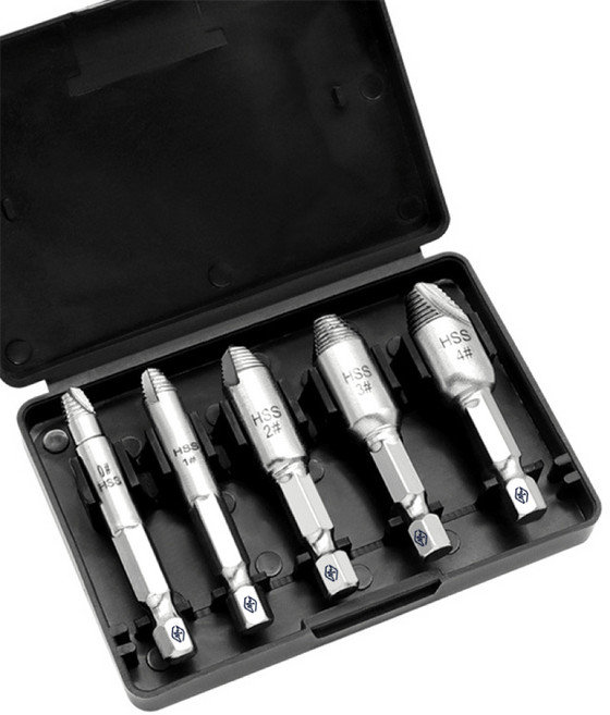 종원 나사 추출기 제거기 히다리탭 볼트 리무버 5종 세트, 1세트