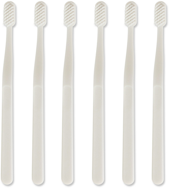 생활도감 칫솔 화이트, 1개입, 6개