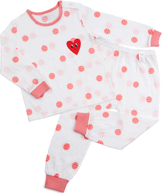 메이키즈 아동용 빅도트 하트 9부 쟈가드 상하 세트