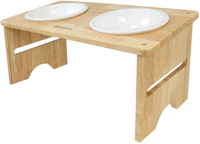 모나지오 반려동물 중대형견 원목식기 2구 도자기, 1개