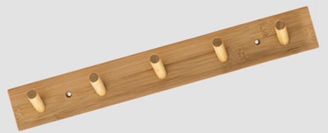 더플로우커머스 원목 벽걸이 다용도 후크 행거 5구, 나무, 1개