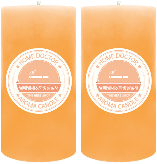 더허브샵 홈닥터 아로마 캔들, 담배냄새&화장실냄새, 570g, 2개