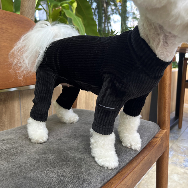 매그독 반려동물 벨루아 기모 올인원, 블랙, 1개