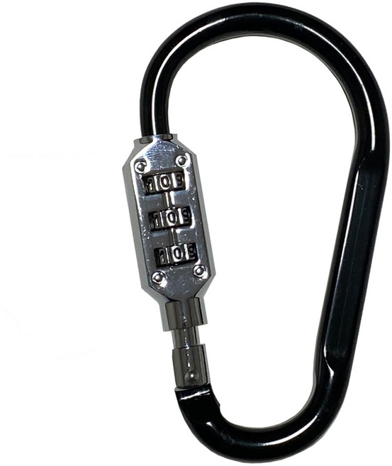 트래블큐브 컬러 잠금 카라비너 3 다이얼 자물쇠 대형 블랙, 1개