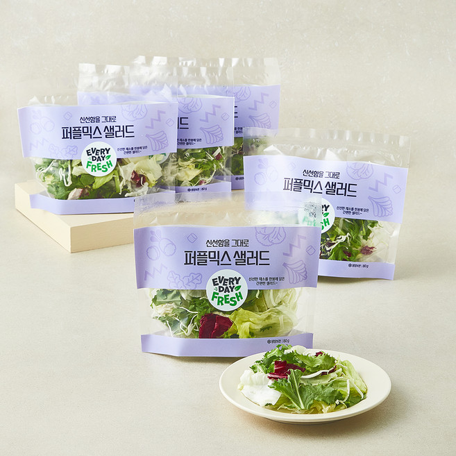 그린래빗 퍼플믹스 샐러드, 80g, 5개