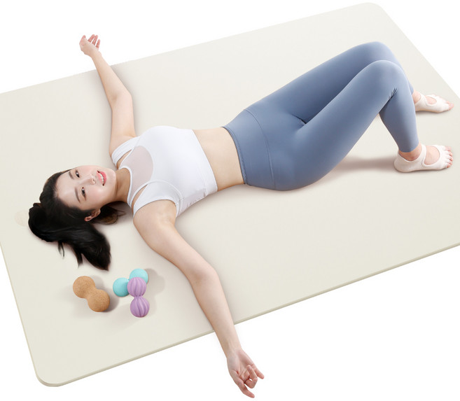 Bfit TPE 10mm 瑜珈墊, 奶油白, 1個