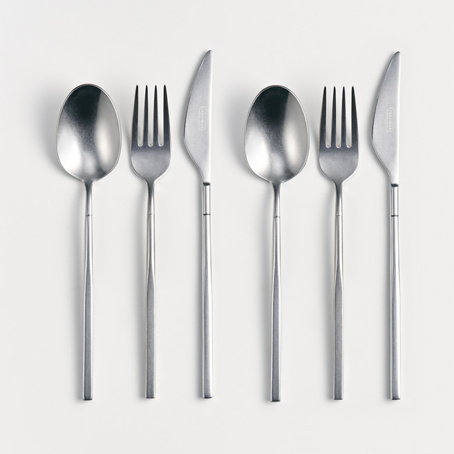 세라토가 시엘로 스톤워시 커트러리 디저트 2인 세트, 1세트, 디저트스푼 2p + 디저트포크 2p + 디저트나이프 2p