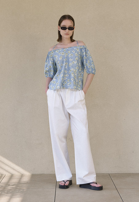 아틀리에나인 여성용 오프숄더 레이스 블라우스 BL-4245