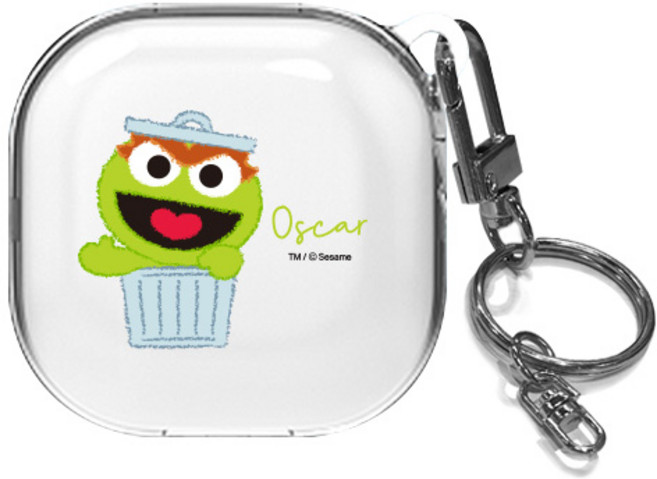 세서미 갤럭시 버즈 라이브 / 버즈2 / 버즈 프로 디자인 투명 케이스 + 키링, 오스카헬로