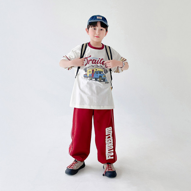 BerryCloset 兒童未來風縫線束口褲 兒童 幼兒 運動褲