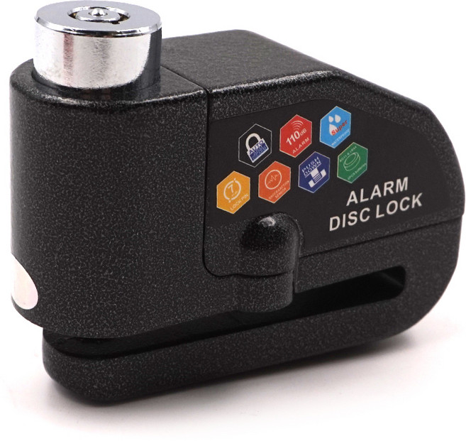 삼에스 진동감지 자전거 도난방지 자물쇠, 블랙, 1개