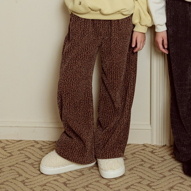SM2 豹紋燈芯絨長褲