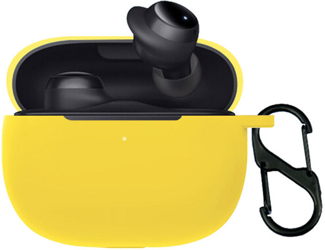 그레이코 샤오미 레드미 버즈3 라이트 실리콘 하우징 케이스 + 키링, YELLOW