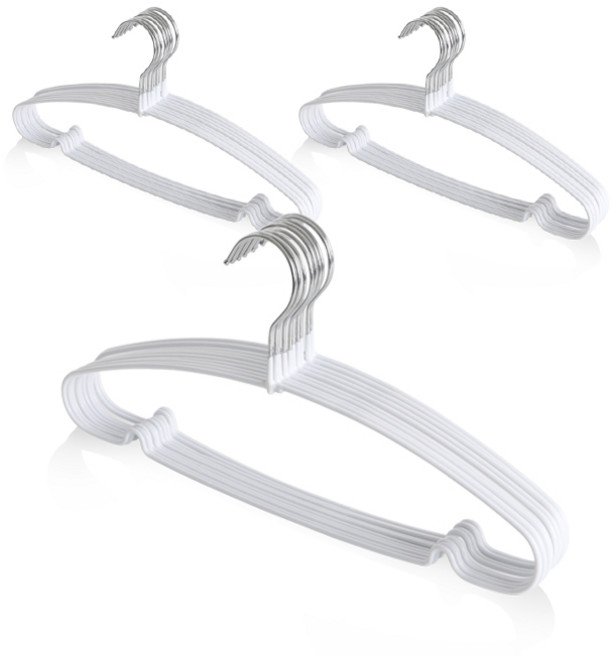 네이쳐리빙 논슬립 코팅 옷걸이, 화이트, 30개