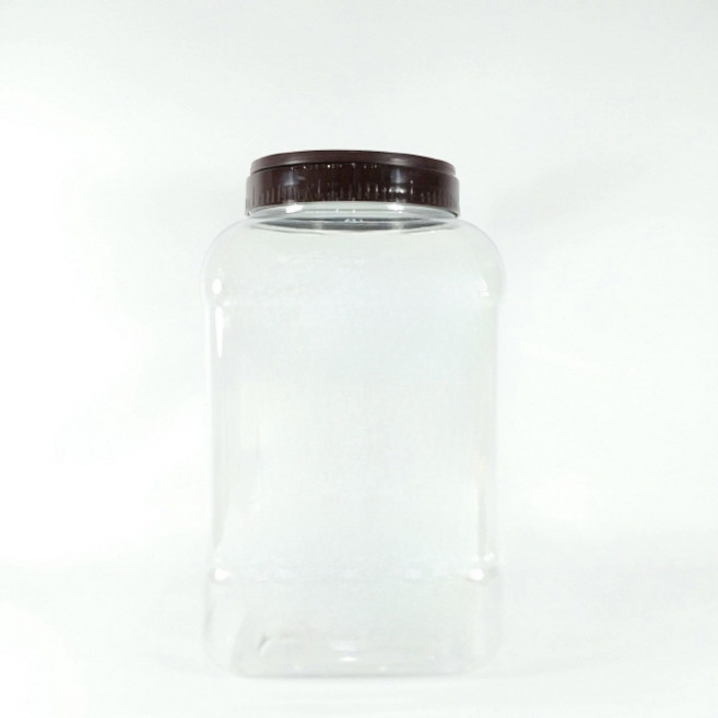 大寬口方形PET瓶 6L+蓋子 棕色組, 瓶子+蓋子, 8套